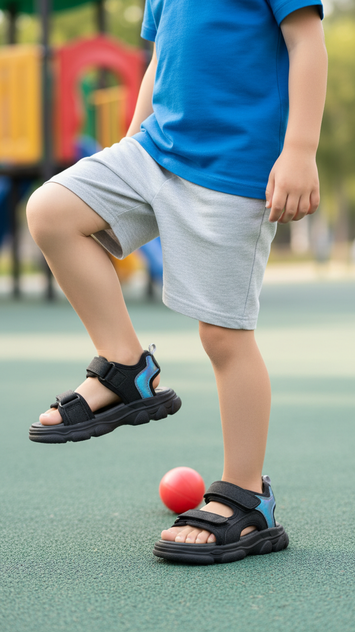 Boys Black Casual Sandal KD4942