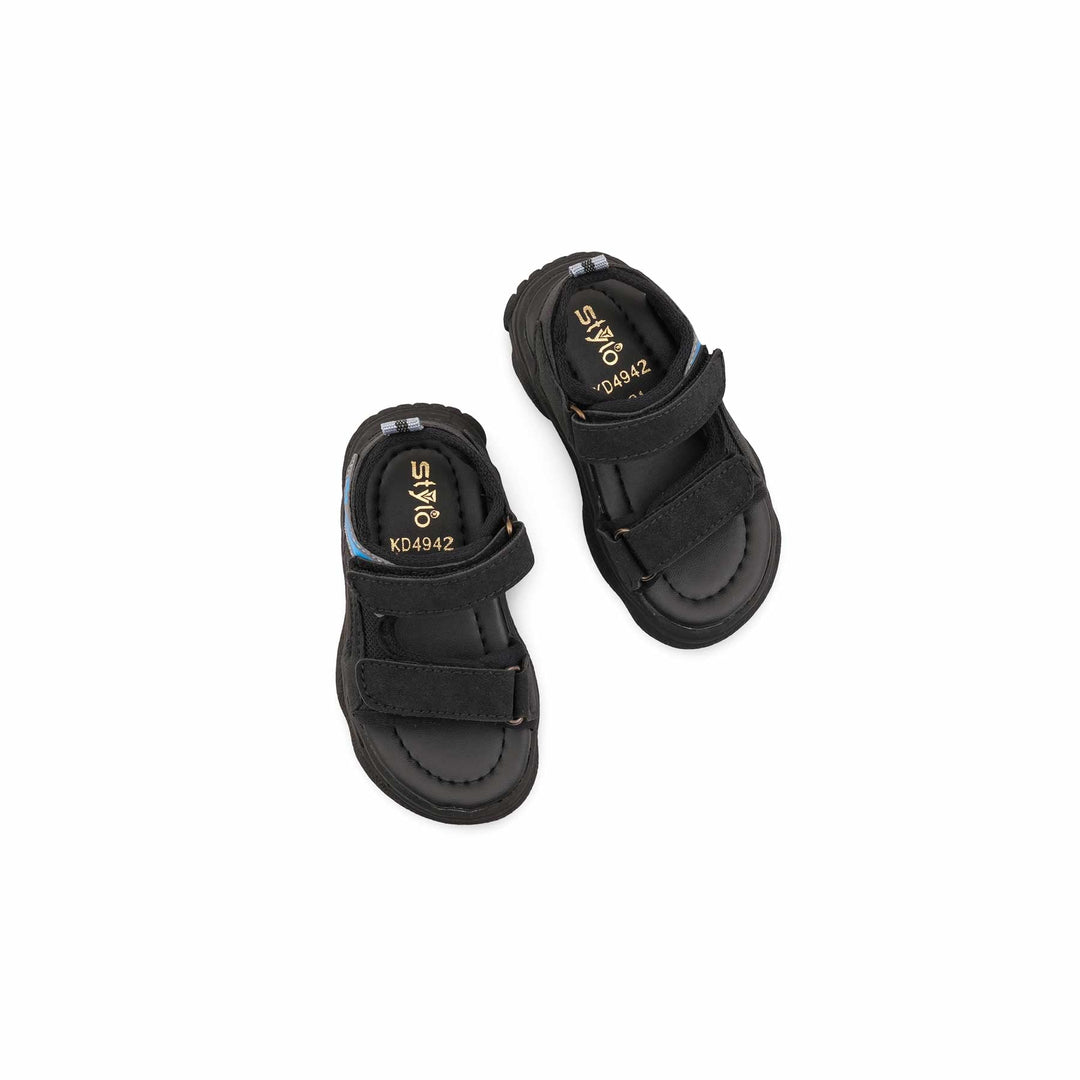Boys Black Casual Sandal KD4942