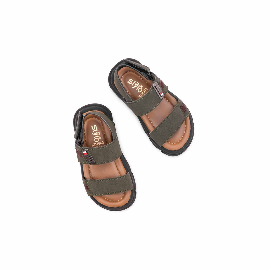 Boys Olive Formal Sandal KD4949