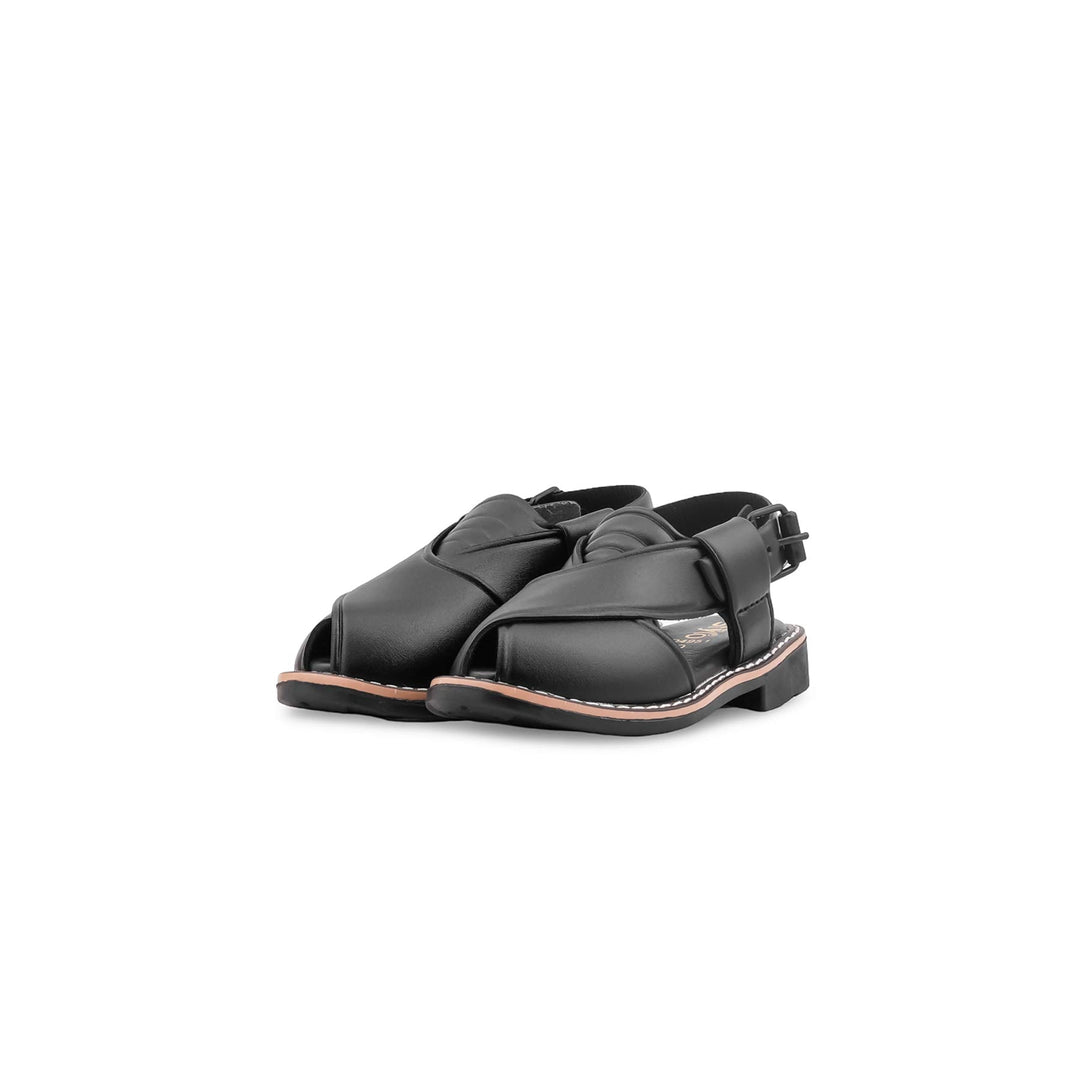 Boys Black Peshawari Chappal KD4951