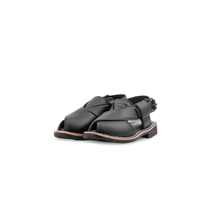Boys Black Peshawari Chappal KD4951