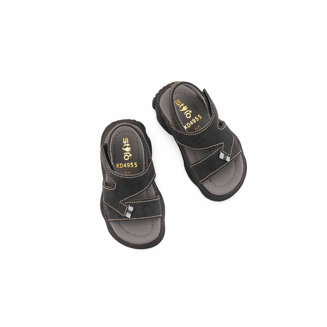 Boys Black Casual Sandal KD4955