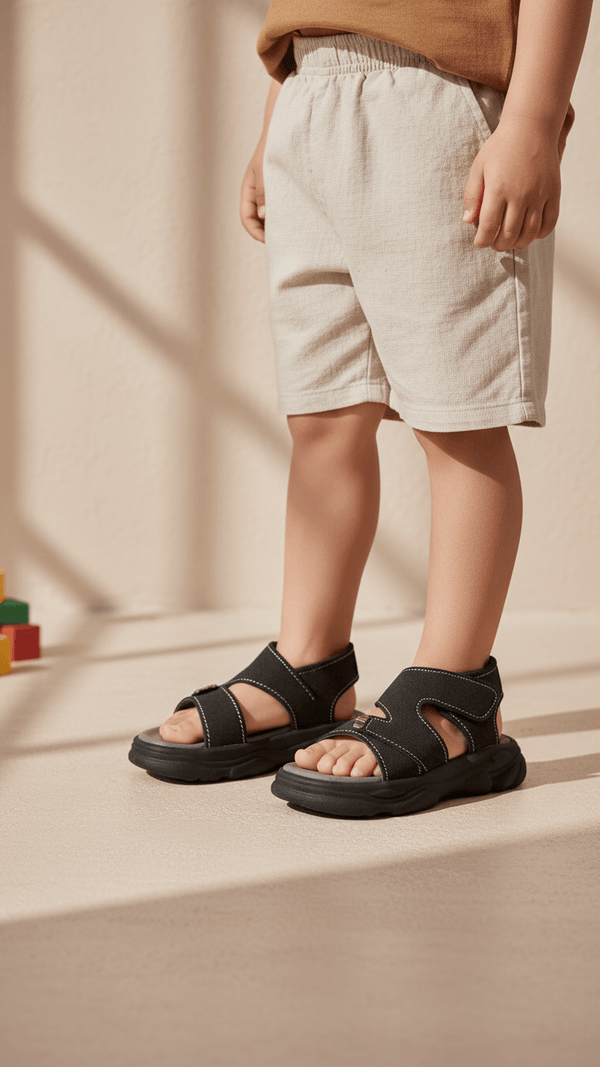 Boys Black Casual Sandal KD4955