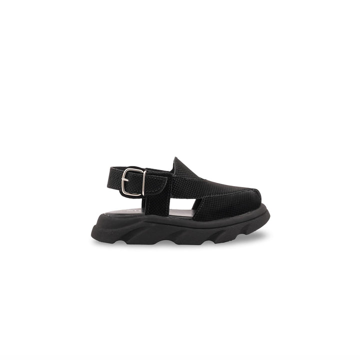 Boys Black Peshawari Chappal KD4956