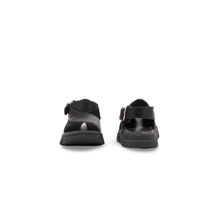 Boys Black Peshawari Chappal KD4956