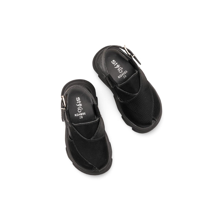 Boys Black Peshawari Chappal KD4956