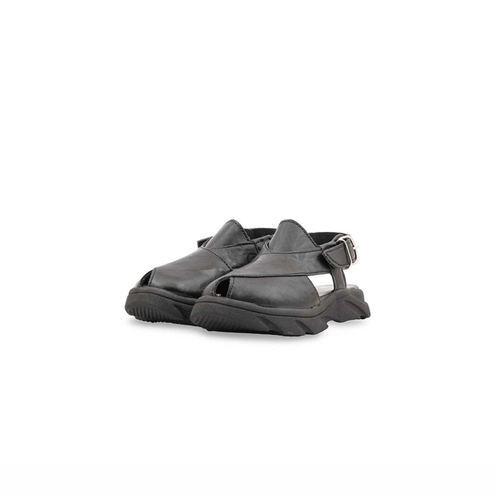 Boys Black Peshawari Chappal KD4958