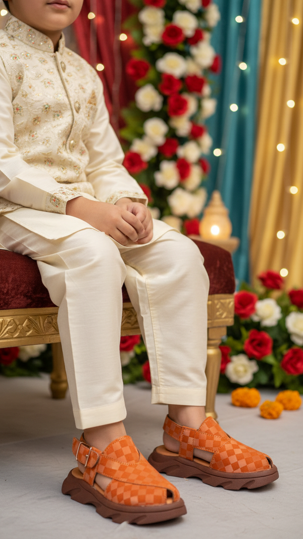 Boys Mustard Peshawari Chappal KD4959