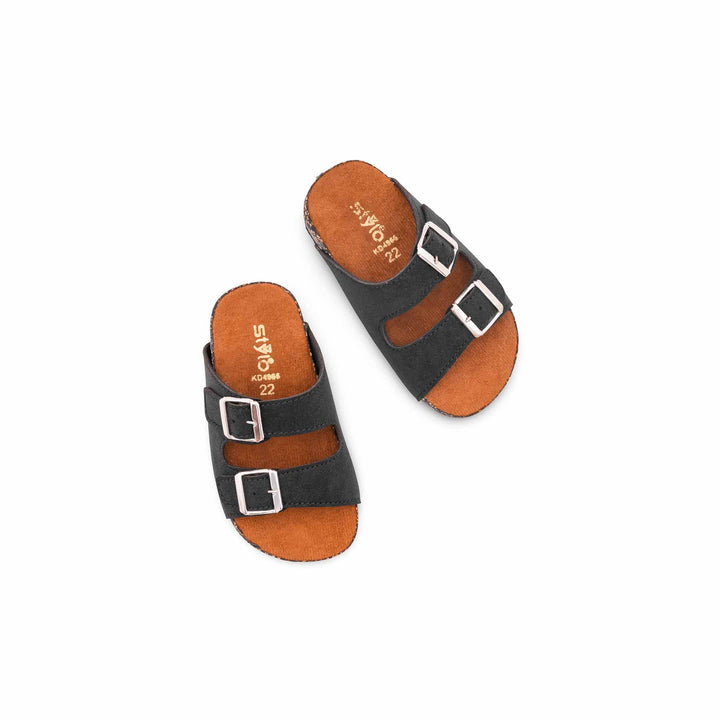 Boys Black Casual Slipper KD4966