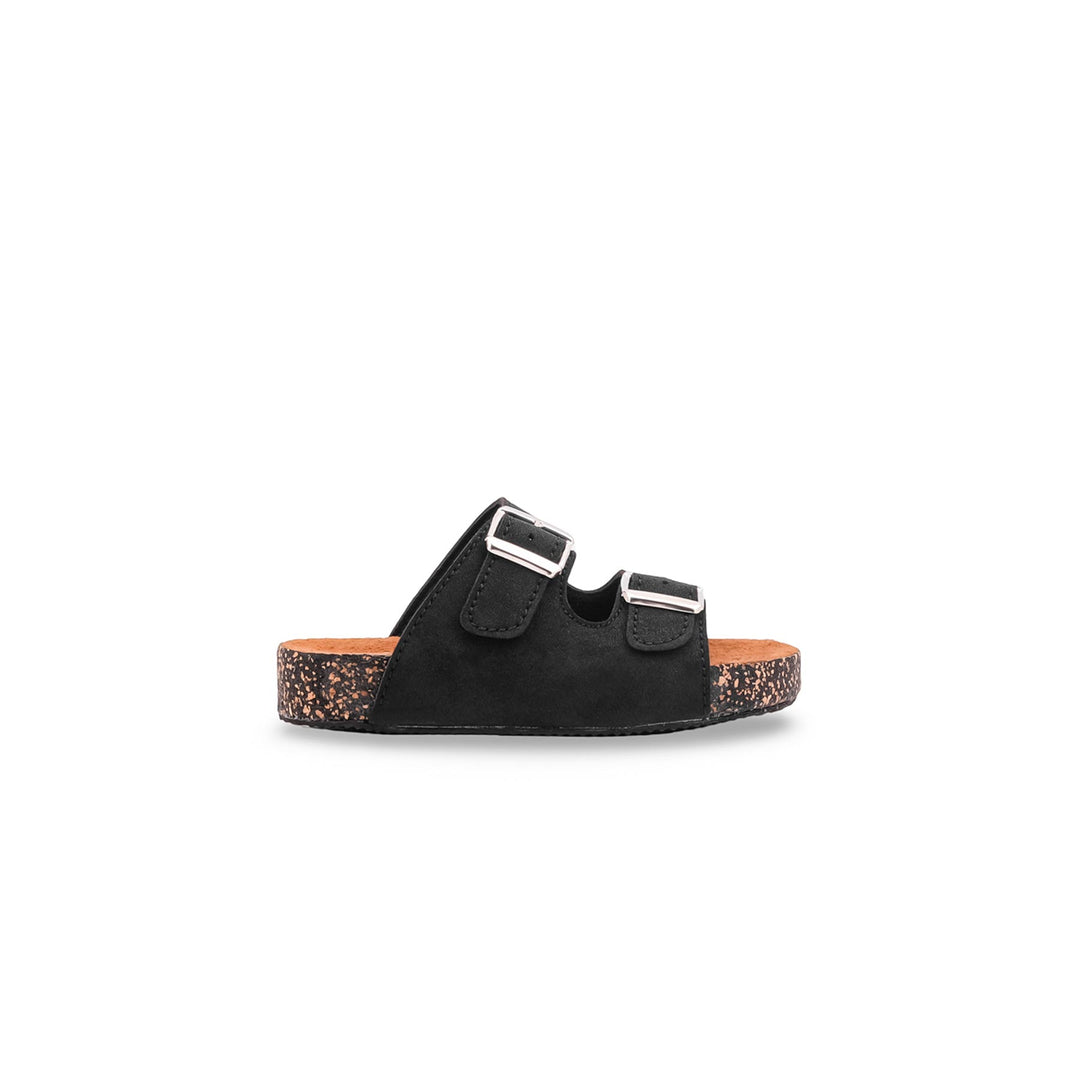 Boys Black Casual Slipper KD4966