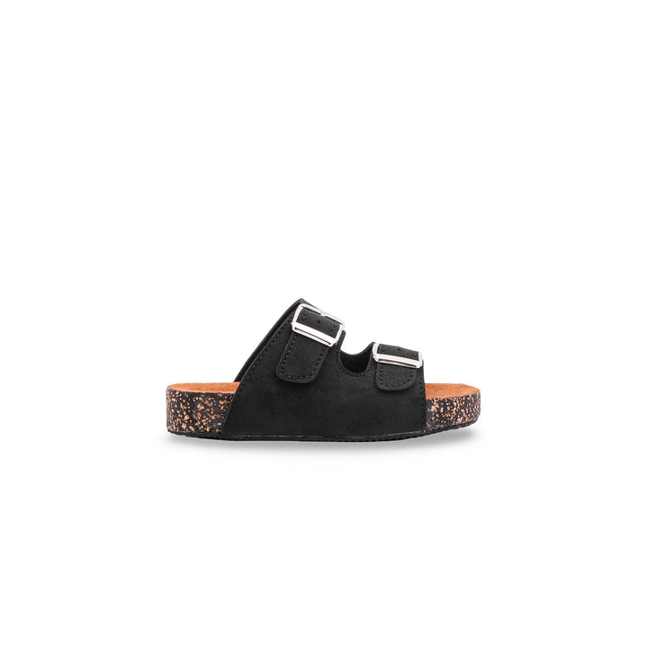 Boys Black Casual Slipper KD4966