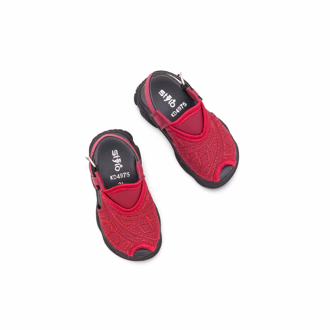 Boys Maroon Peshawari Chappal KD4975