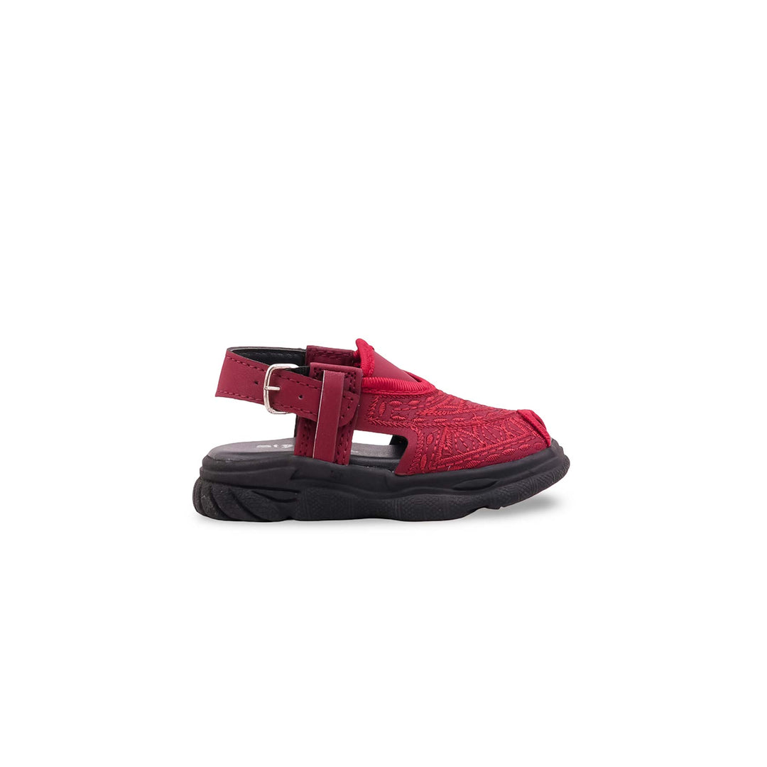Boys Maroon Peshawari Chappal KD4975