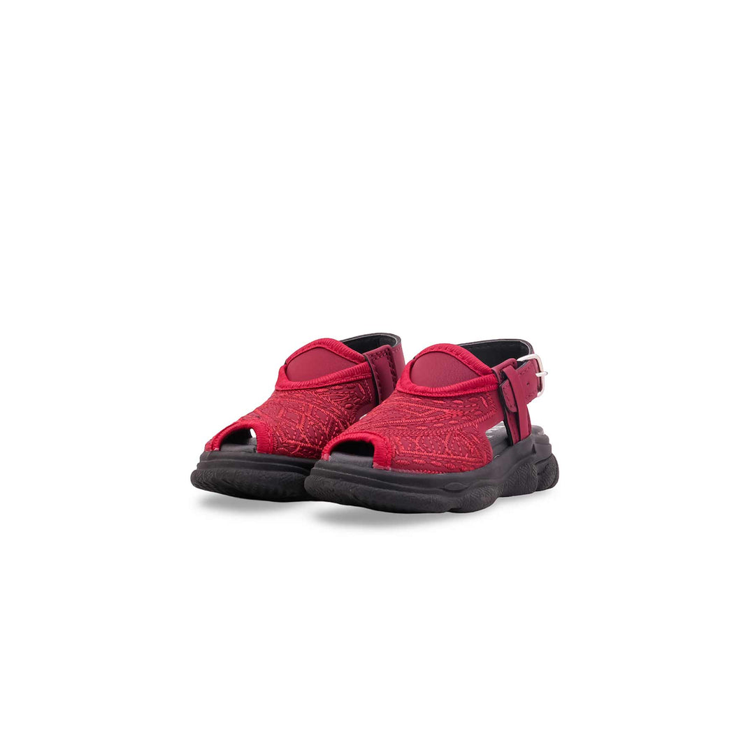 Boys Maroon Peshawari Chappal KD4975