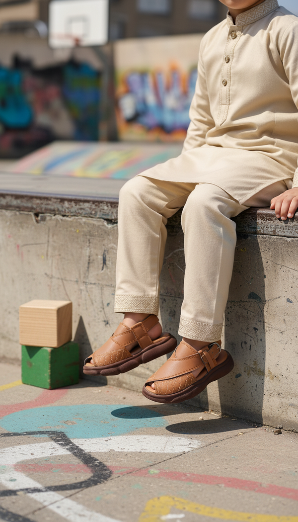 Boys Mustard Peshawari Chappal KD4976
