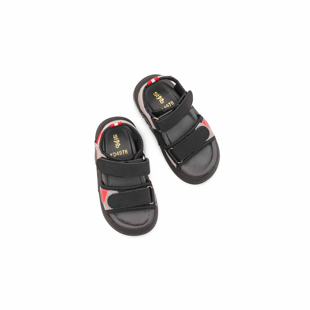 Boys Black Casual Sandal KD4978