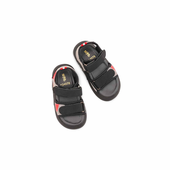 Boys Black Casual Sandal KD4978