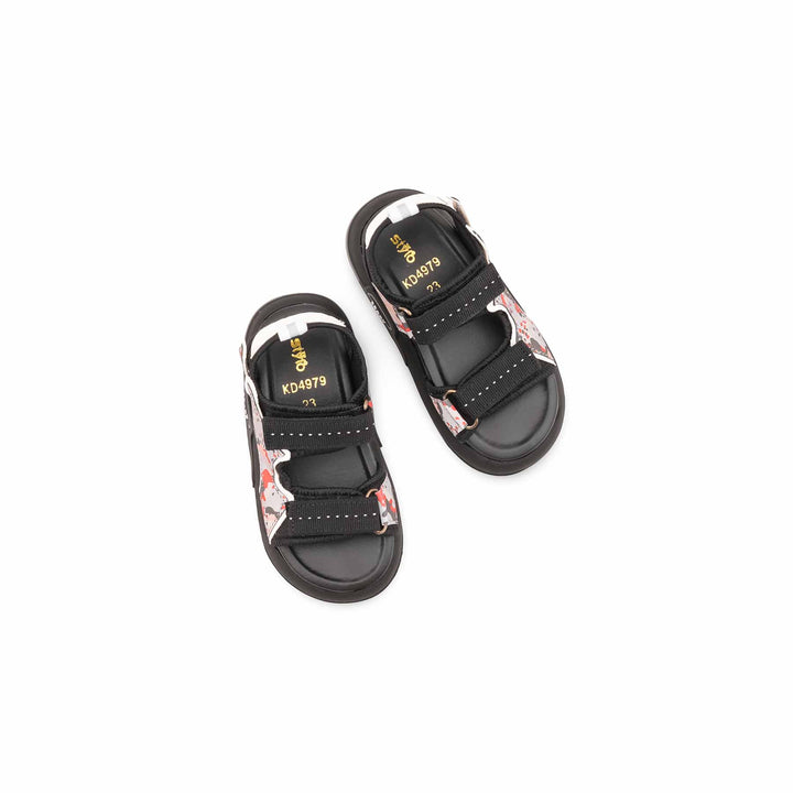Boys Black Casual Sandal KD4979