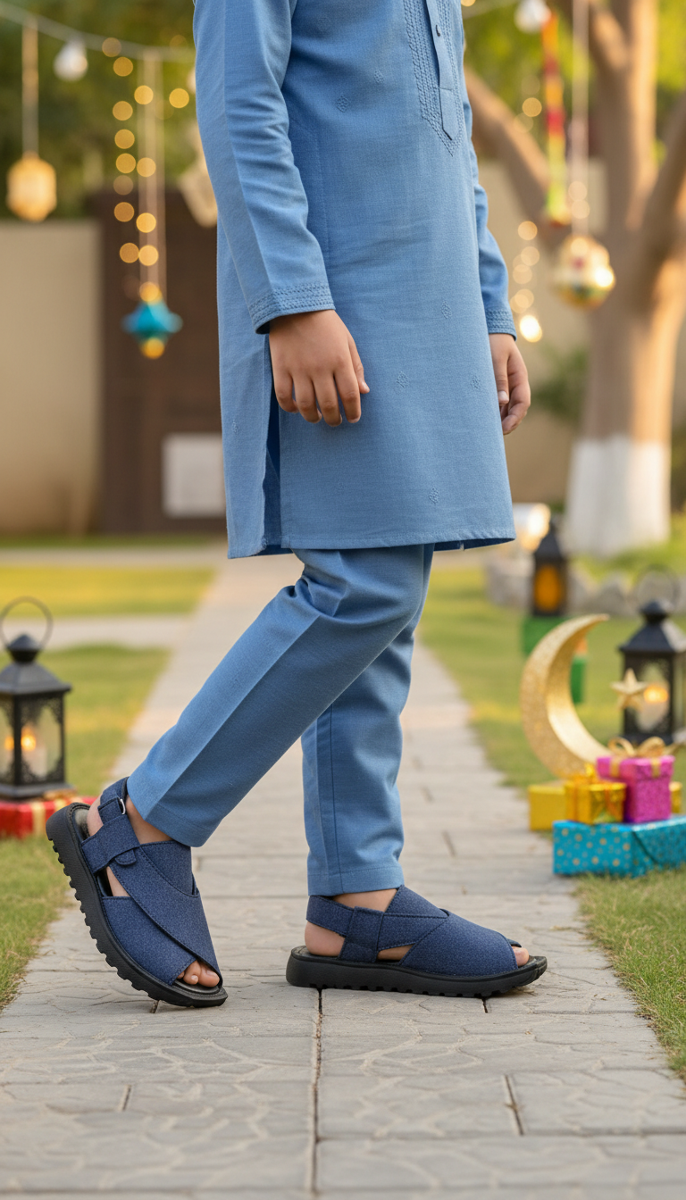 Boys Navy Peshawari Chappal KD4986