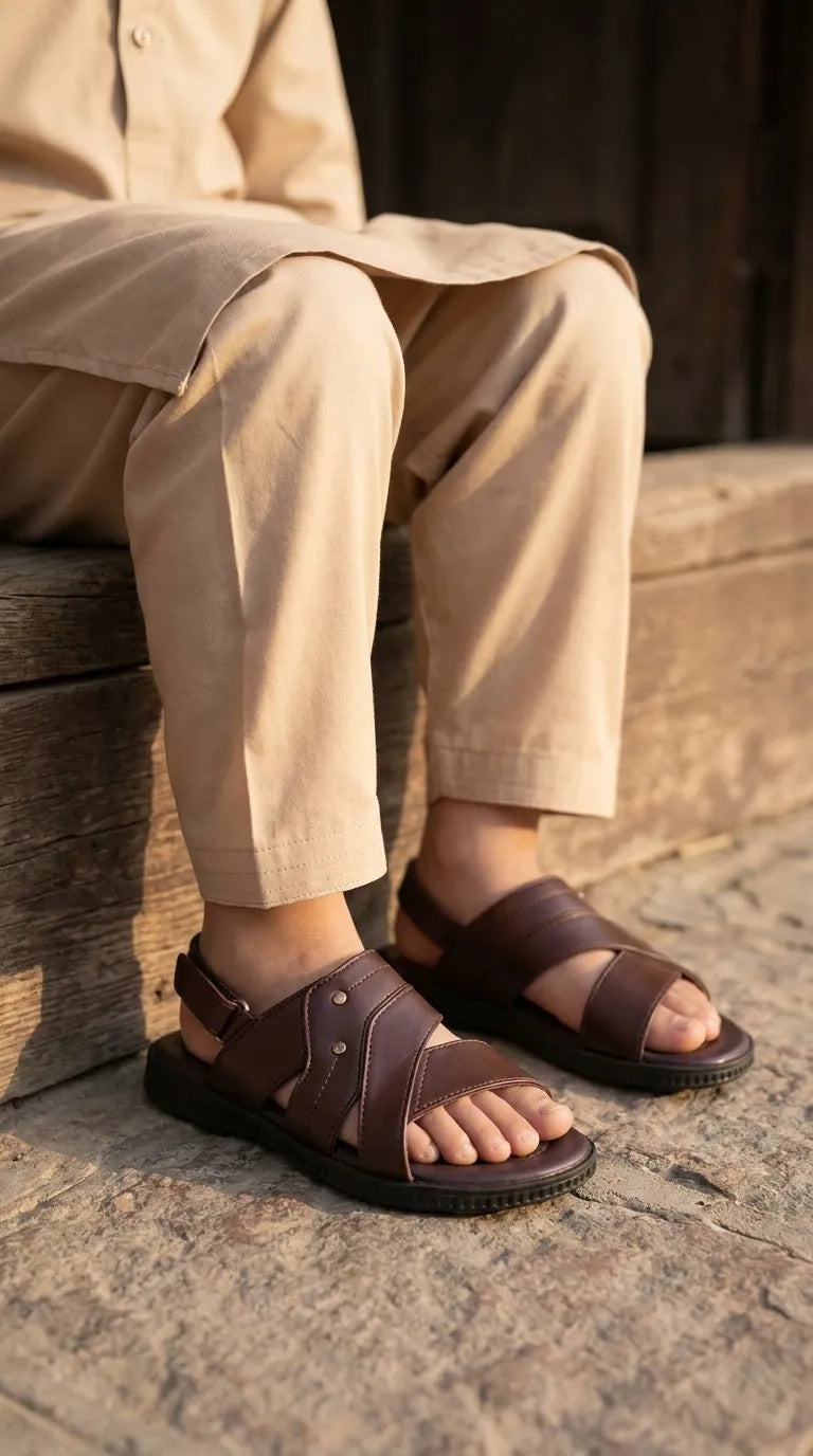 Boys Brown Formal Sandal KD4996