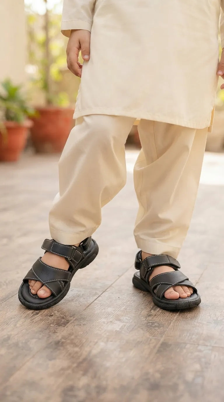 Boys Black Formal Sandal KD4997