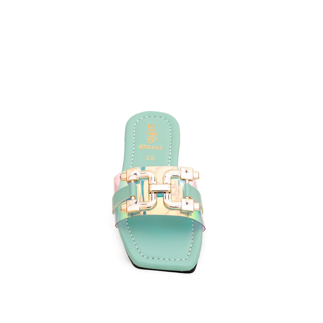 Girls Aqua Green Formal Slipper KD5403