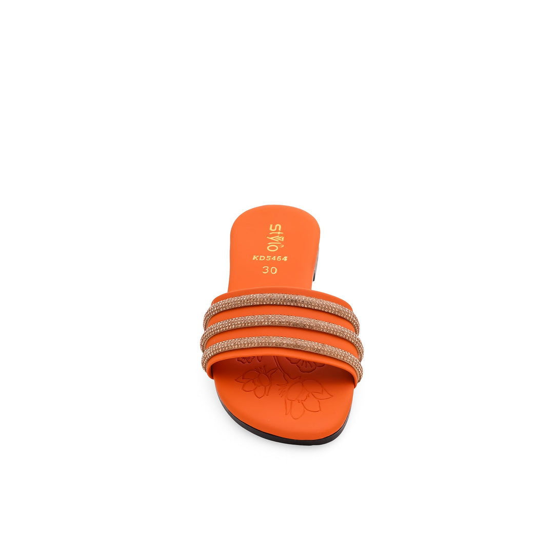 Girls Orange Formal Slipper KD5464