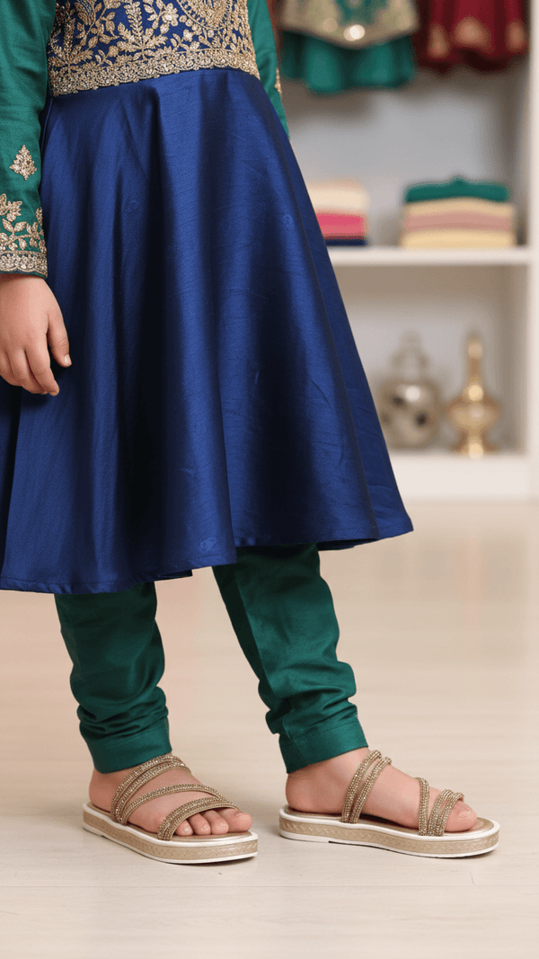 Girls Golden Fancy Slipper KD5523