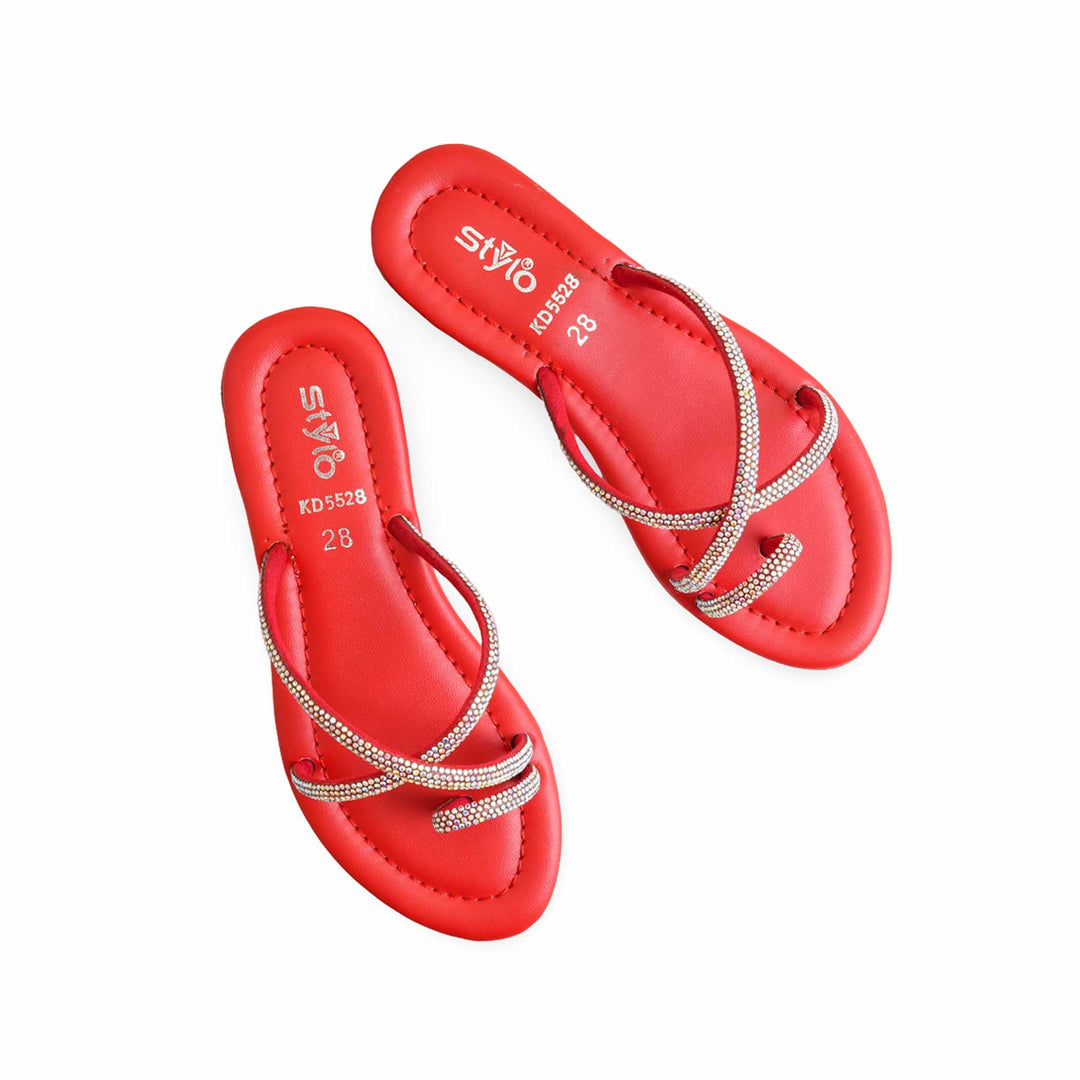 Girls Red Casual Slipper KD5528