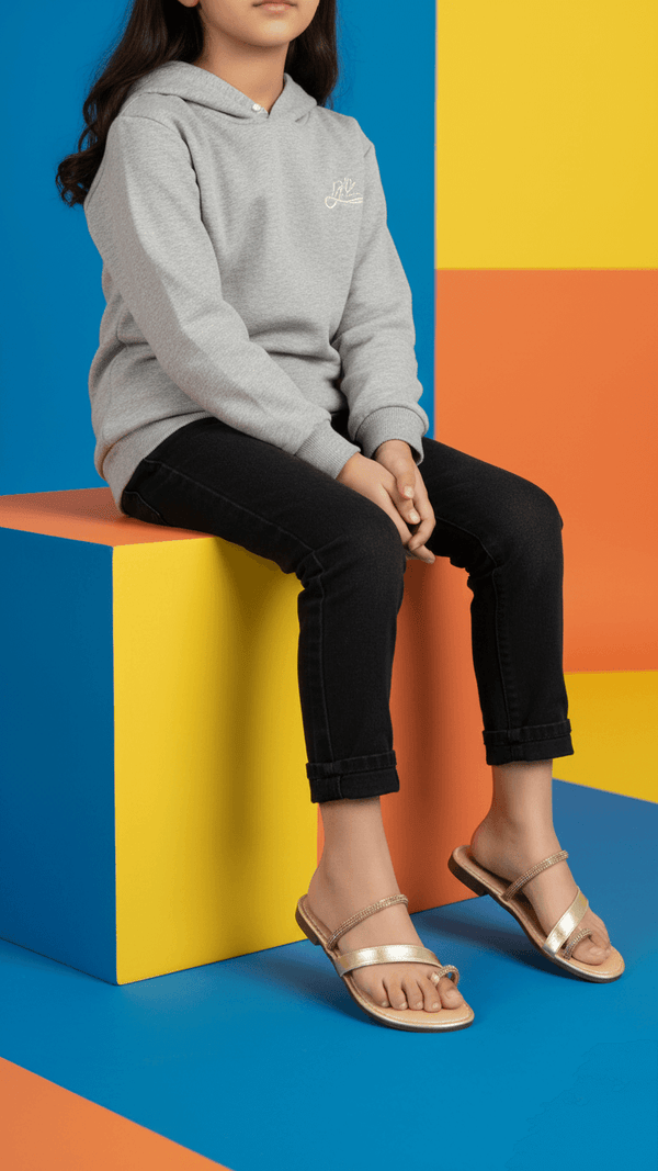 Girls Golden Casual Slipper KD5529