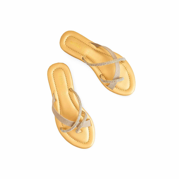 Girls Golden Fancy Slipper KD5532