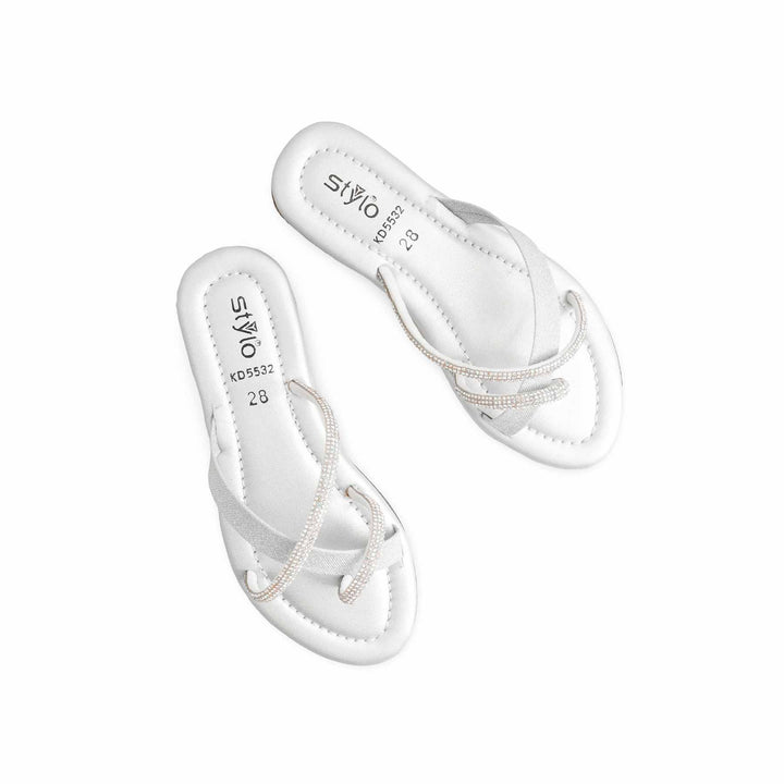 Girls Silver Fancy Slipper KD5532