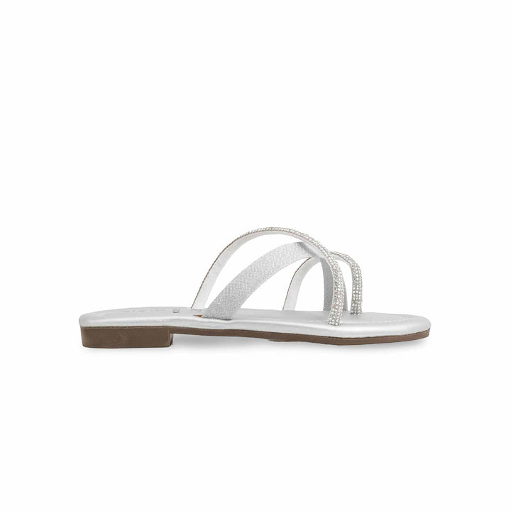 Girls Silver Fancy Slipper KD5532