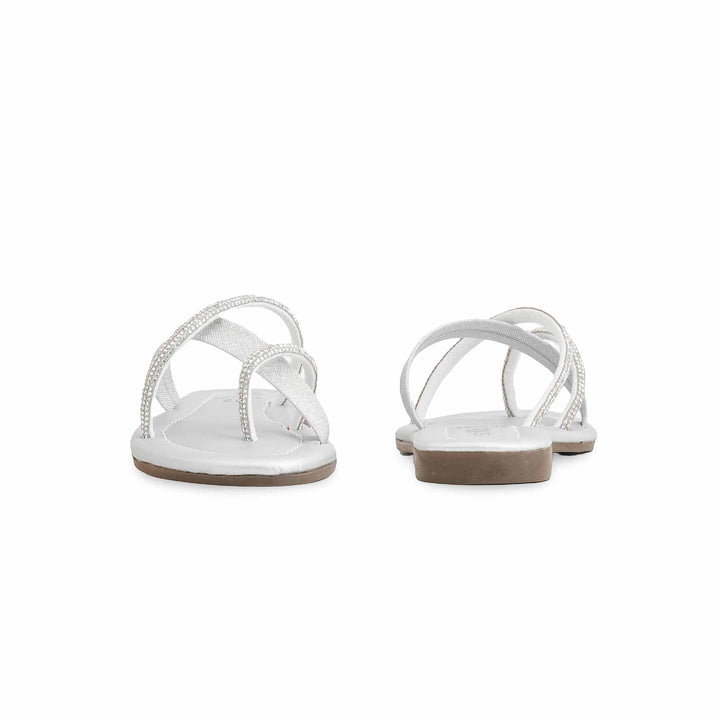 Girls Silver Fancy Slipper KD5532