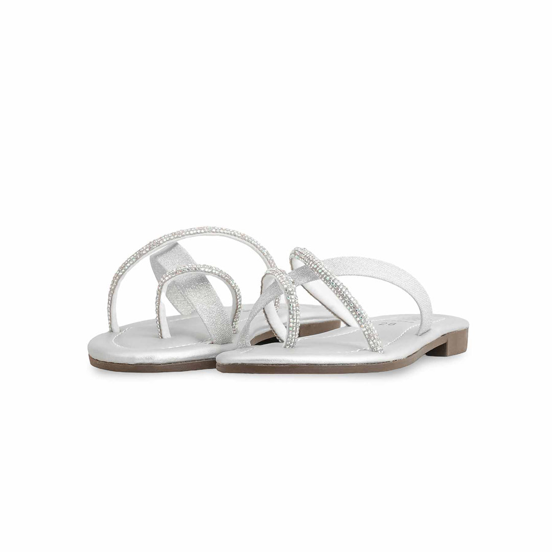 Girls Silver Fancy Slipper KD5532