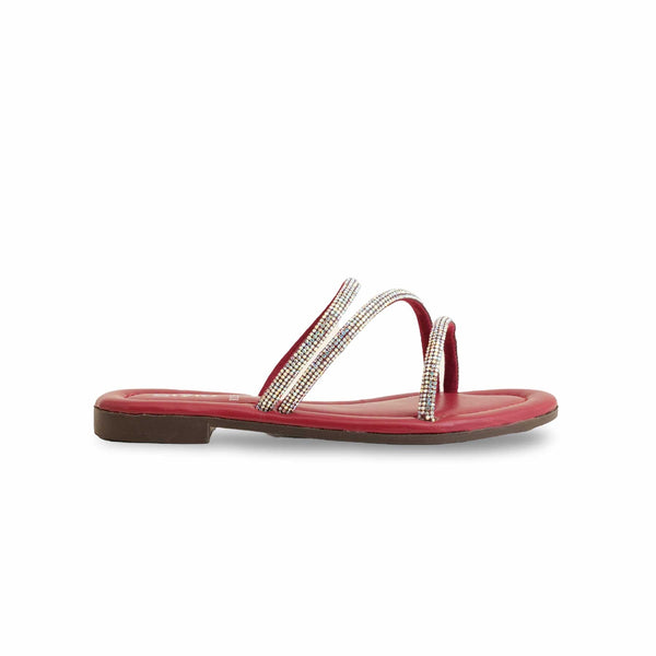 Girls Maroon Casual Slipper KD5533