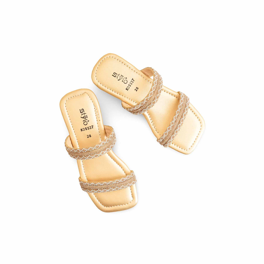 Girls Golden Fancy Slipper KD5537