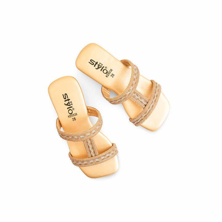 Girls Golden Fancy Slipper KD5538