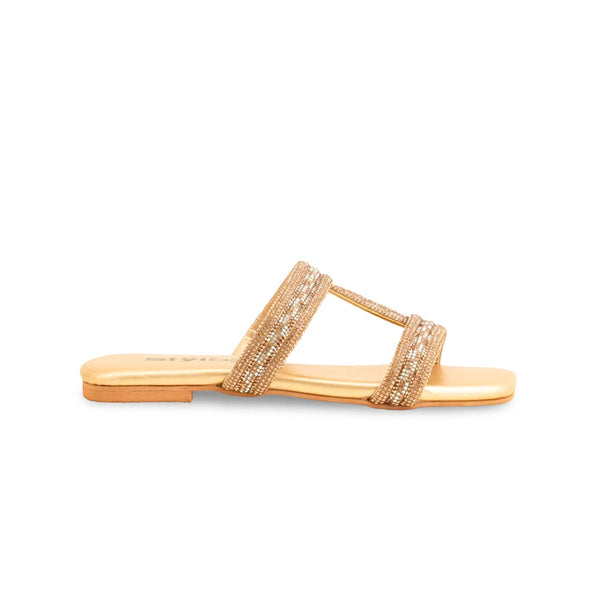 Girls Golden Fancy Slipper KD5538