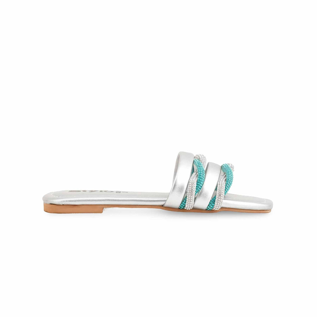 Girls Silver Fancy Slipper KD5539