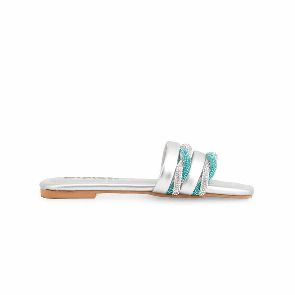 Girls Silver Fancy Slipper KD5539