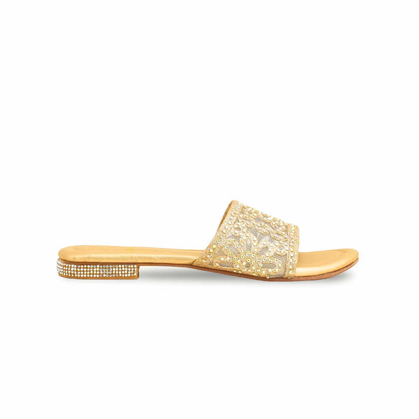 Girls Golden Fancy Slipper KD5544