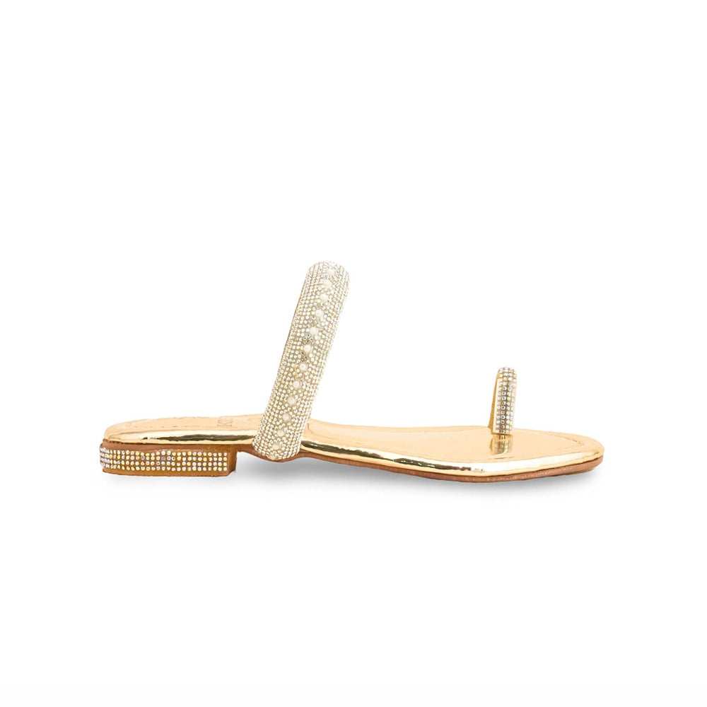 Girls Golden Fancy Slipper KD5546