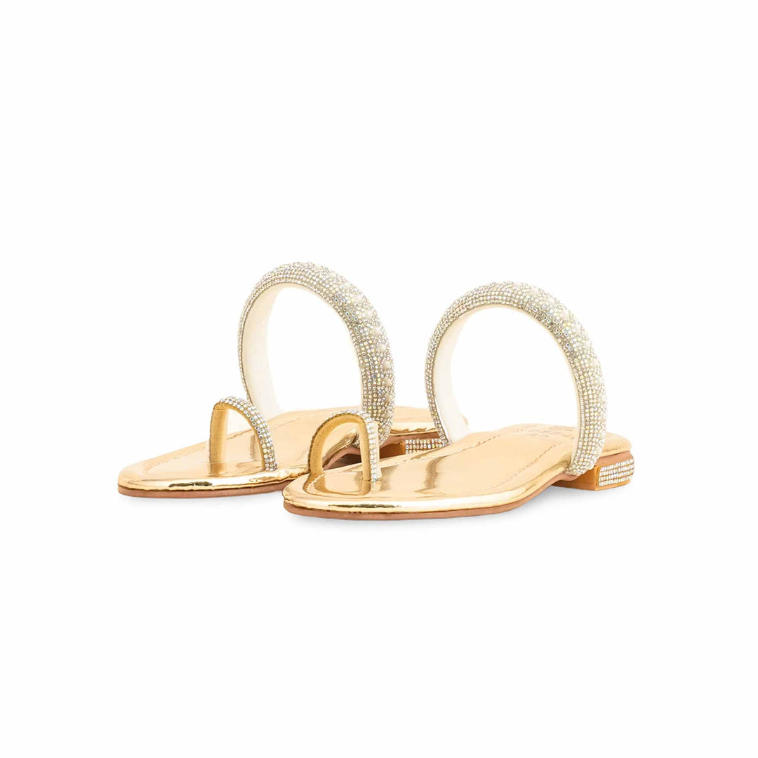 Girls Golden Fancy Slipper KD5546