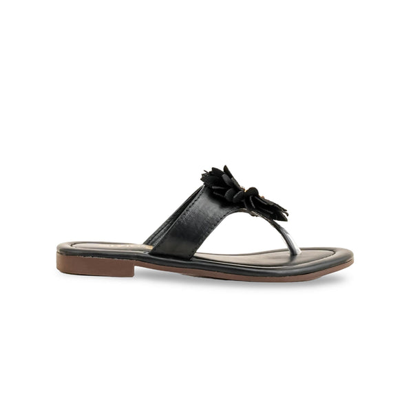 Girls Black Casual Slipper KD5548