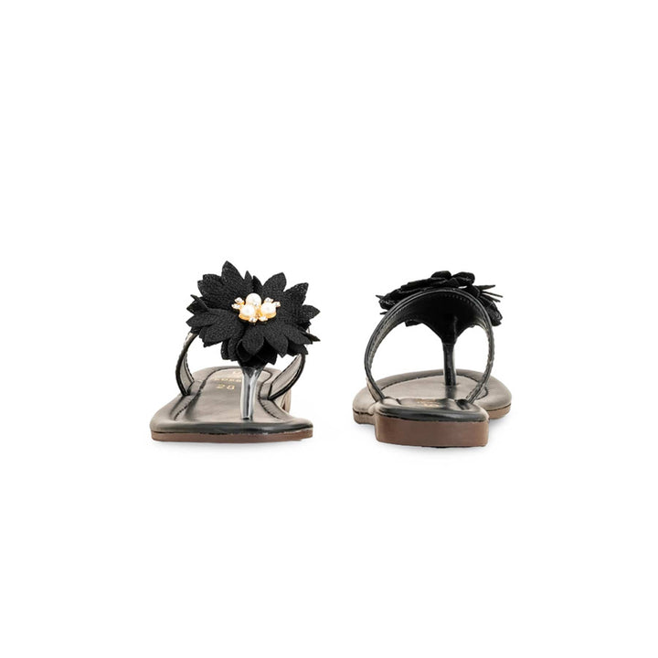 Girls Black Casual Slipper KD5548