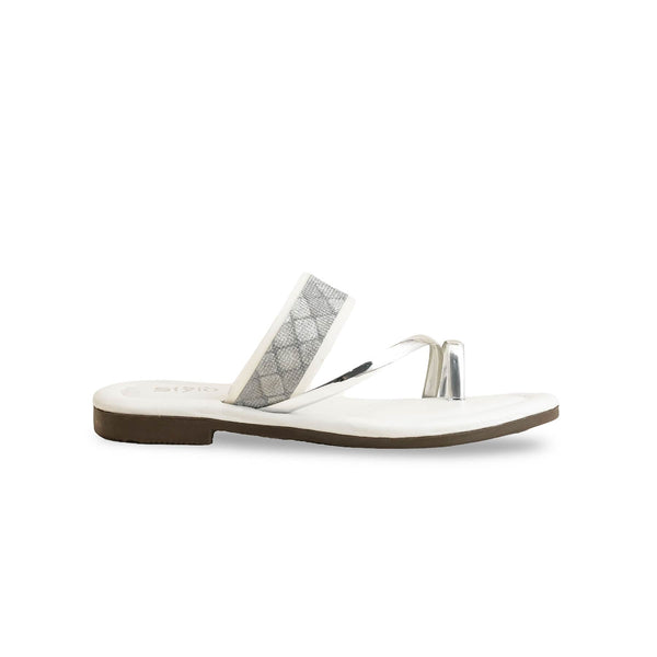 Girls Silver Casual Slipper KD5550