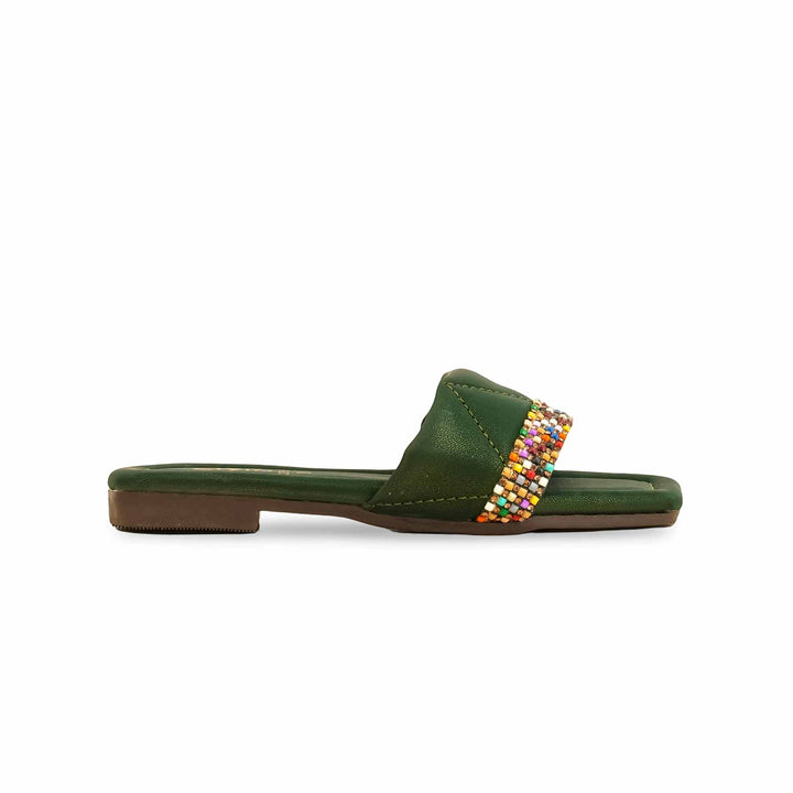 Girls Green Casual Slipper KD5552
