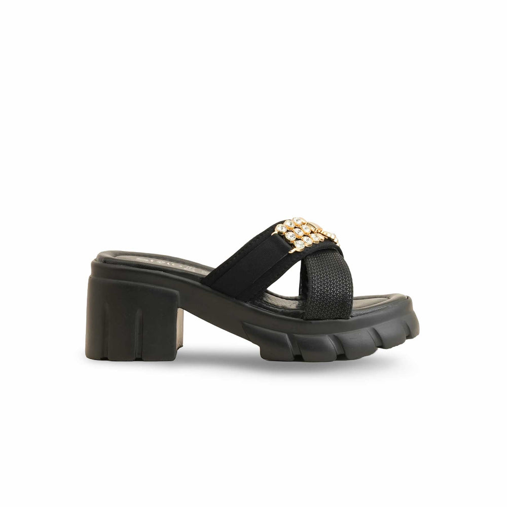 Girls Black Formal Slipper KD5555