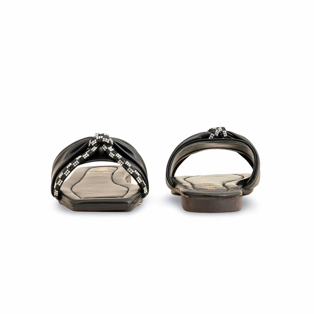 Girls Black Casual Slipper KD5556